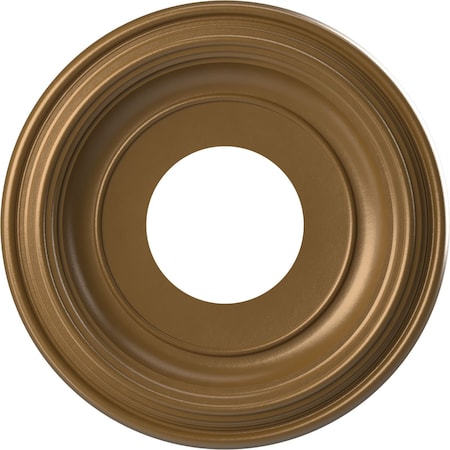 Ekena Millwork Traditional PVC Medallion (Canopies up to 5 1/2"), 10"OD x 3 1/2"ID x 1 1/8"P, Metallic Gold Rush CMP10TRCGH